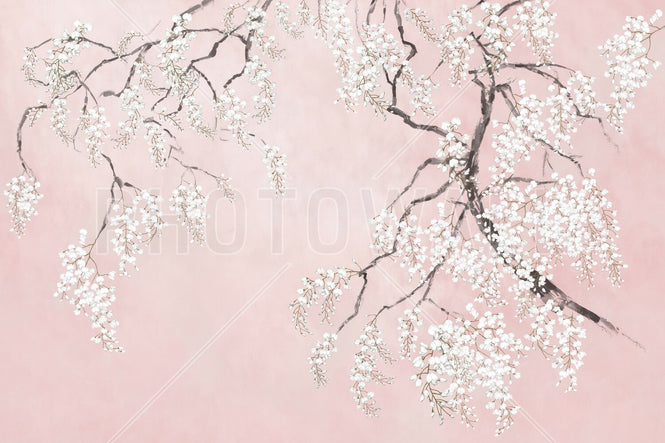PHOTOWALL / Blossom Wisteria - Pink (e94732)