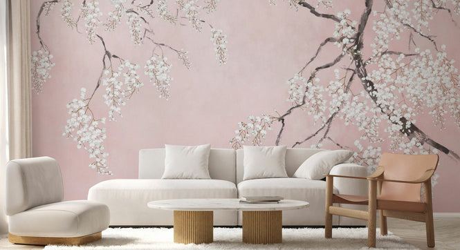 PHOTOWALL / Blossom Wisteria - Pink (e94732)