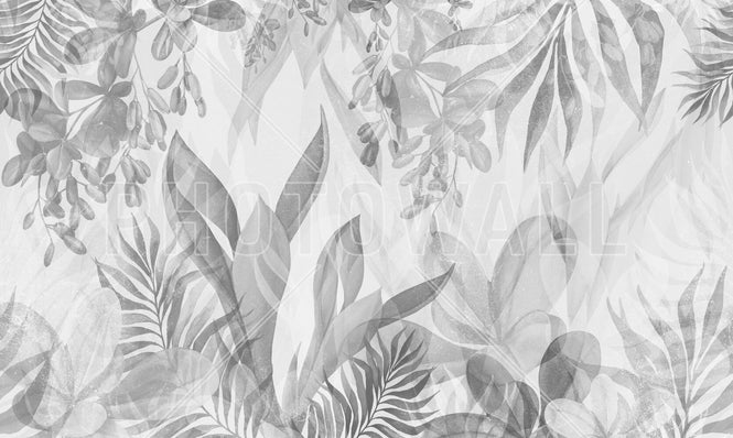 PHOTOWALL / Leafy Greenery - BW (e94734)