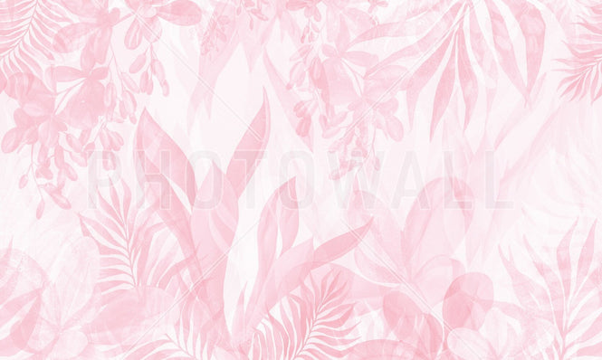 PHOTOWALL / Leafy Greenery - All Pink (e94737)