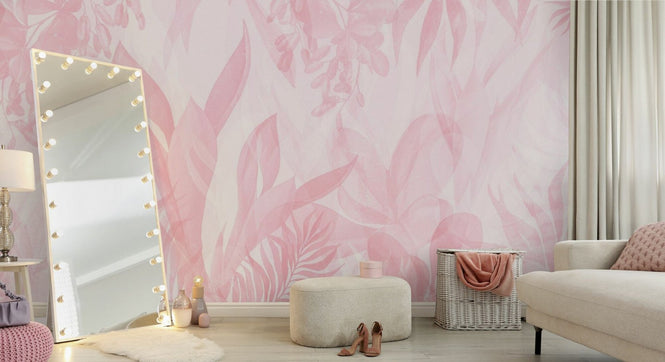 PHOTOWALL / Leafy Greenery - All Pink (e94737)