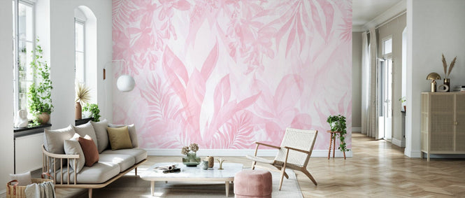 PHOTOWALL / Leafy Greenery - All Pink (e94737)