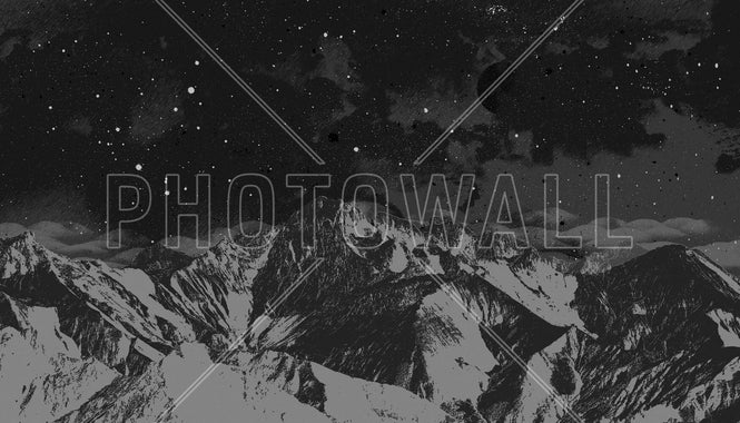 PHOTOWALL / Mountain Nightscape - BW (e94791)
