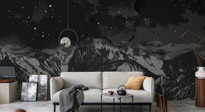 PHOTOWALL / Mountain Nightscape - BW (e94791)