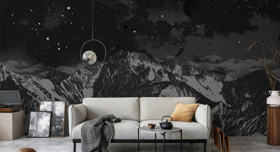 PHOTOWALL / Mountain Nightscape - BW (e94791)