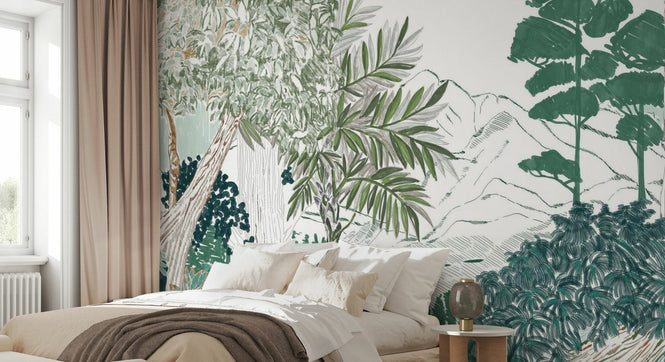 PHOTOWALL / Lush Forest Trees - Light Green (e94793)