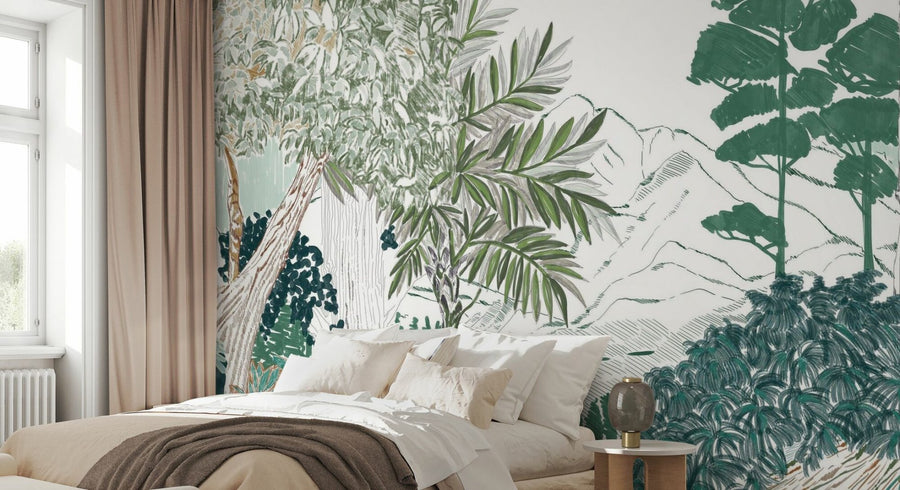 PHOTOWALL / Lush Forest Trees - Light Green (e94793)