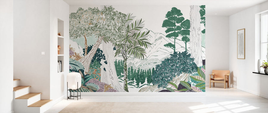 PHOTOWALL / Lush Forest Trees - Light Green (e94793)