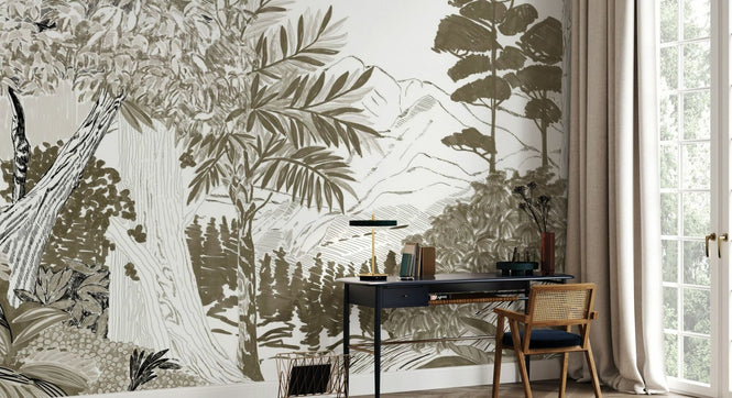 PHOTOWALL / Lush Forest Trees - Gravel Green (e94795)