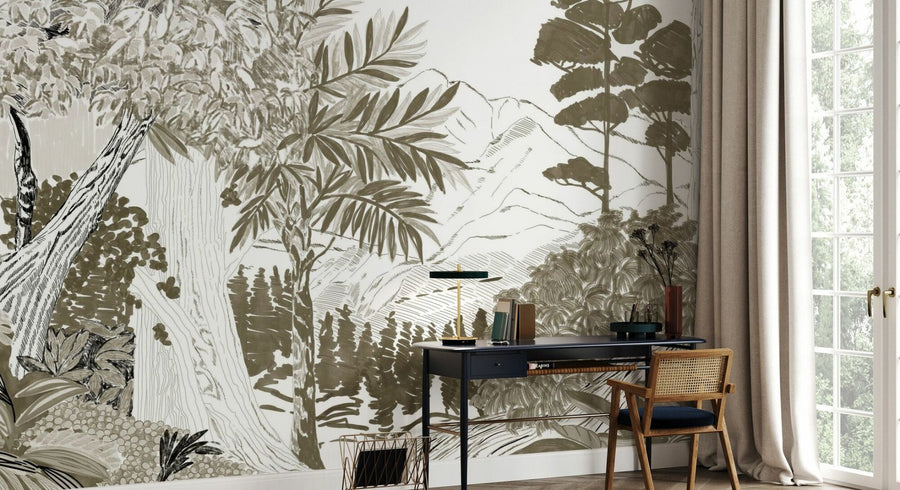 PHOTOWALL / Lush Forest Trees - Gravel Green (e94795)