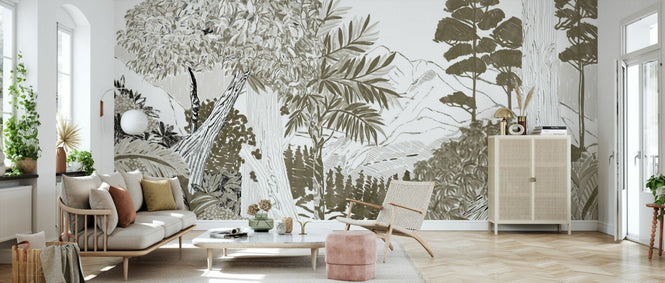PHOTOWALL / Lush Forest Trees - Gravel Green (e94795)