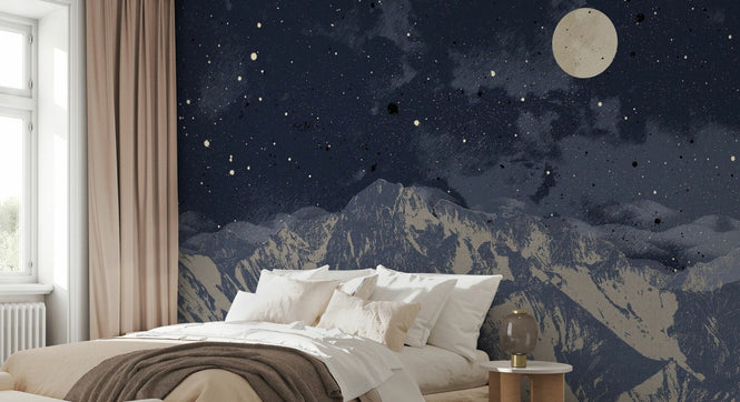 PHOTOWALL / Mountain Nightscape - Blue (e94798)