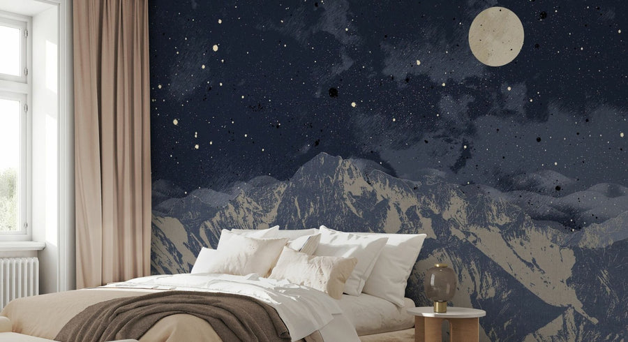PHOTOWALL / Mountain Nightscape - Blue (e94798)