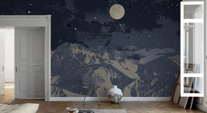 PHOTOWALL / Mountain Nightscape - Blue (e94798)