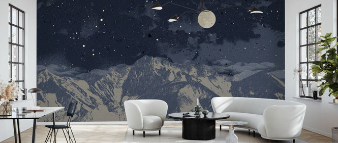 PHOTOWALL / Mountain Nightscape - Blue (e94798)