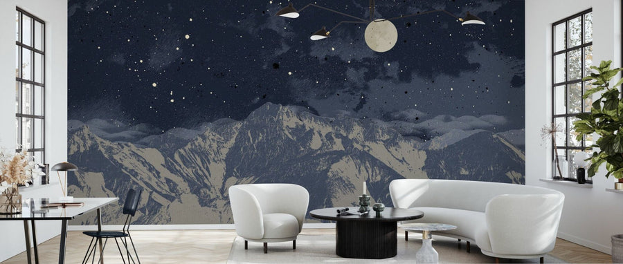 PHOTOWALL / Mountain Nightscape - Blue (e94798)