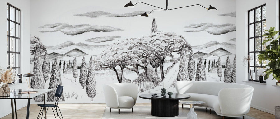 PHOTOWALL / Tropical Trees - Wide BW (e94801)
