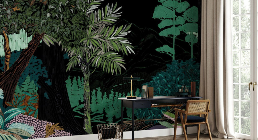 PHOTOWALL / Lush Forest Trees - Dark (e94802)
