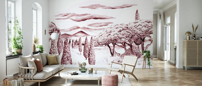 PHOTOWALL / Tropical Trees - Red (e94803)