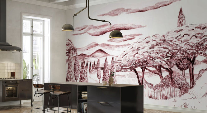 PHOTOWALL / Tropical Trees - Red (e94803)