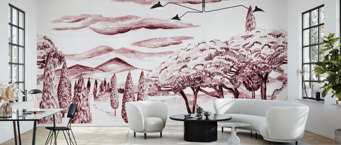 PHOTOWALL / Tropical Trees - Red (e94803)