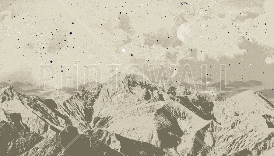 PHOTOWALL / Mountain Nightscape - Beige (e94804)