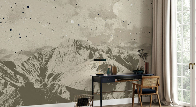 PHOTOWALL / Mountain Nightscape - Beige (e94804)