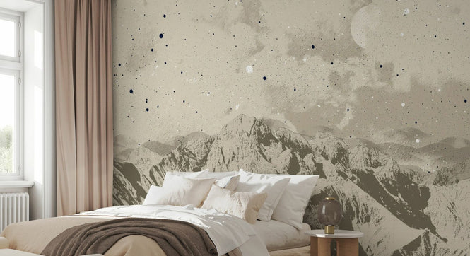 PHOTOWALL / Mountain Nightscape - Beige (e94804)