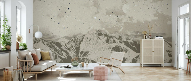 PHOTOWALL / Mountain Nightscape - Beige (e94804)