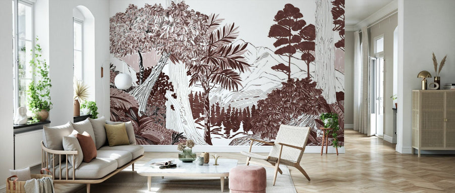 PHOTOWALL / Lush Forest Trees - Red (e94810)