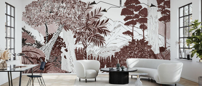 PHOTOWALL / Lush Forest Trees - Red (e94810)