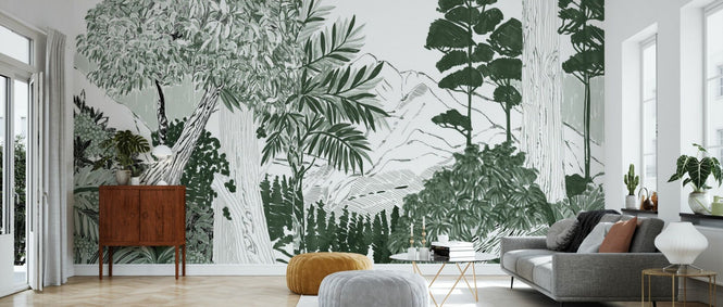 PHOTOWALL / Lush Forest Trees - Dark Green (e94811)