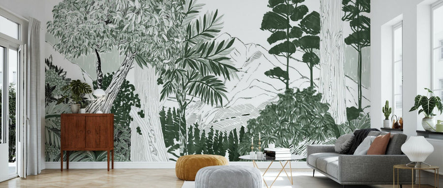 PHOTOWALL / Lush Forest Trees - Dark Green (e94811)