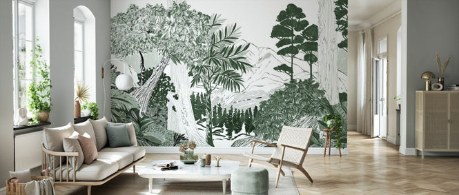 PHOTOWALL / Lush Forest Trees - Dark Green (e94811)