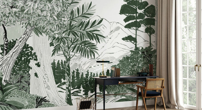 PHOTOWALL / Lush Forest Trees - Dark Green (e94811)