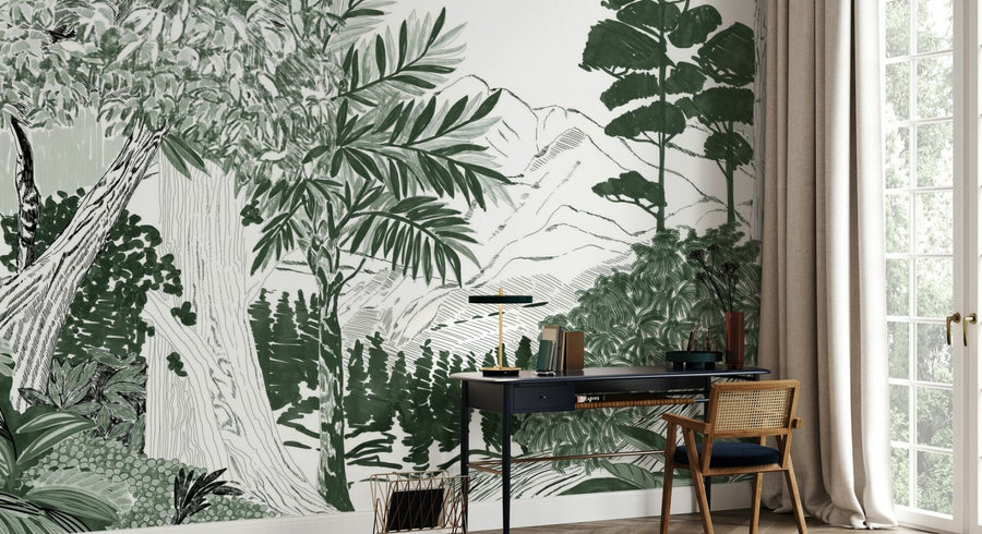 PHOTOWALL / Lush Forest Trees - Dark Green (e94811)