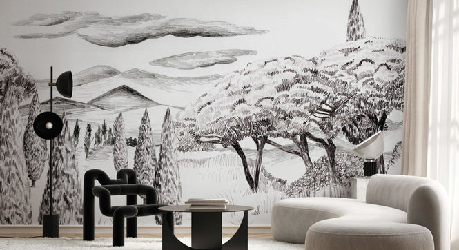 PHOTOWALL / Tropical Trees - BW (e94812)