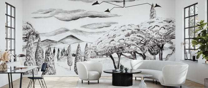 PHOTOWALL / Tropical Trees - BW (e94812)