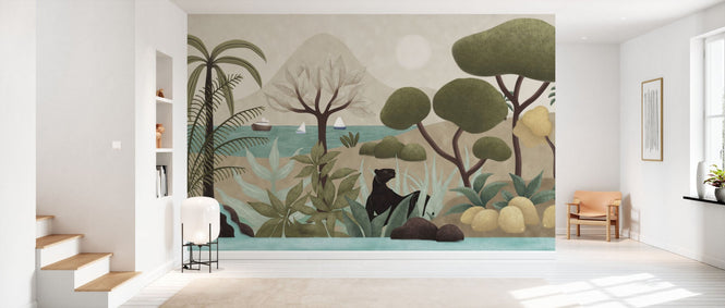 PHOTOWALL / Boats and Panther - Beige (e94814)
