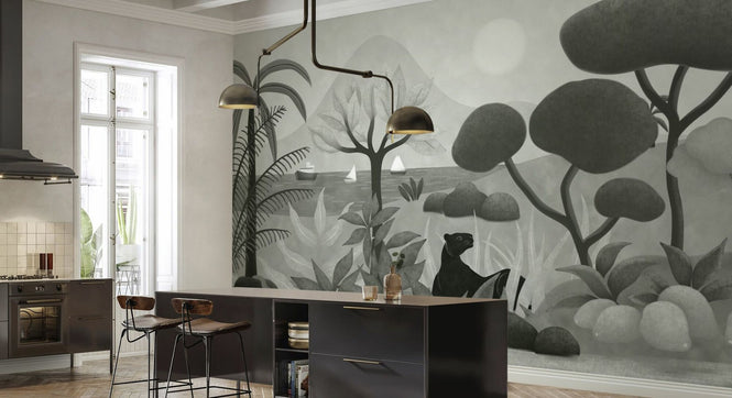 PHOTOWALL / Boats And Panther - Grey (e94817)