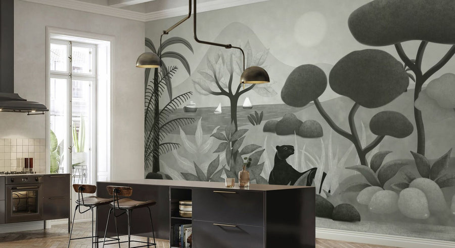 PHOTOWALL / Boats And Panther - Grey (e94817)