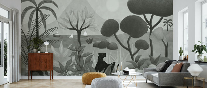 PHOTOWALL / Boats And Panther - Grey (e94817)