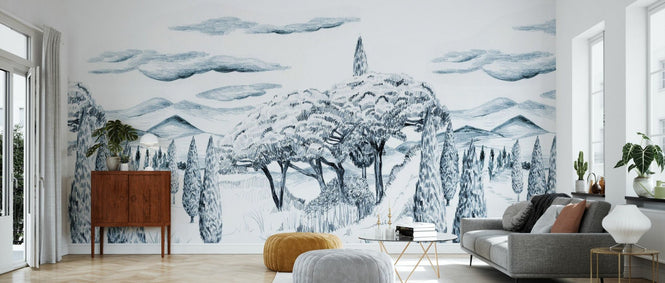 PHOTOWALL / Tropical Trees - Wide Blue (e94819)