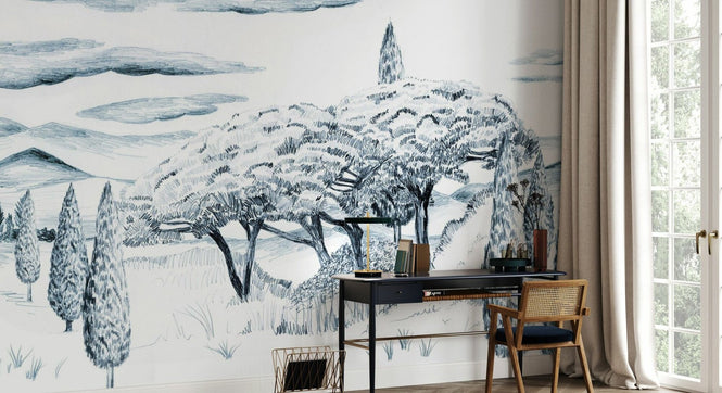PHOTOWALL / Tropical Trees - Wide Blue (e94819)