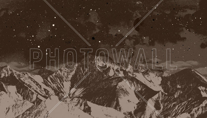 PHOTOWALL / Mountain Nightscape - Brown (e94820)