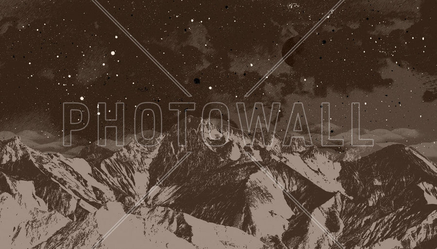 PHOTOWALL / Mountain Nightscape - Brown (e94820)