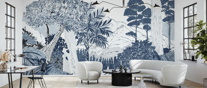 PHOTOWALL / Lush Forest Trees - Blue (e94821)
