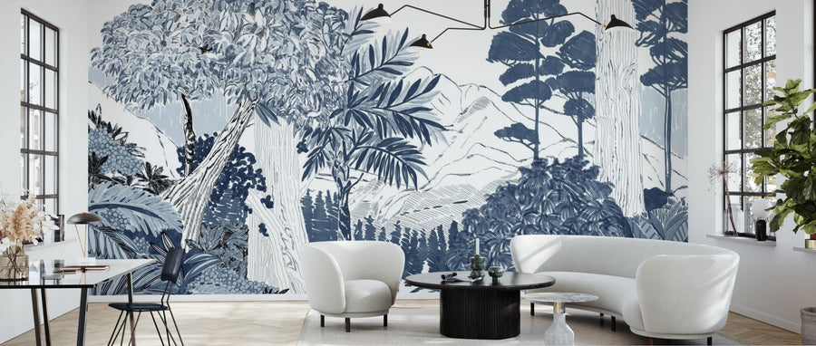 PHOTOWALL / Lush Forest Trees - Blue (e94821)