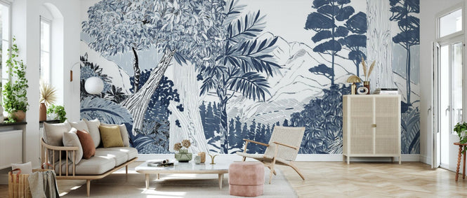 PHOTOWALL / Lush Forest Trees - Blue (e94821)
