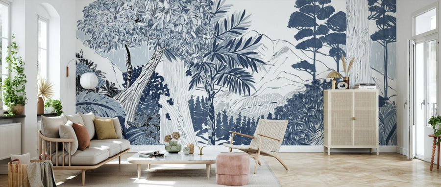 PHOTOWALL / Lush Forest Trees - Blue (e94821)